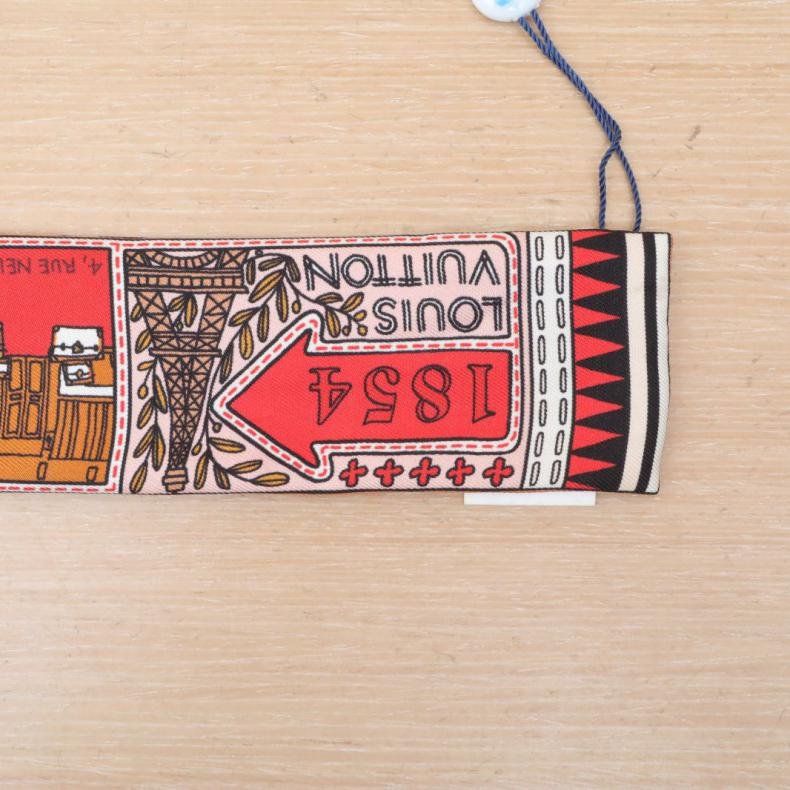 印花 桑蠶絲 Twilly 小絲巾-1