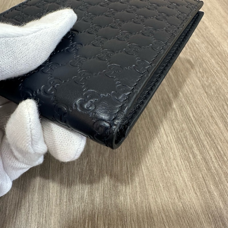 Gucci 260987 深藍GG壓紋對折短夾-10