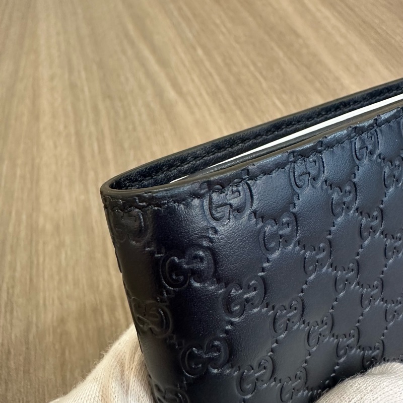 Gucci 260987 深藍GG壓紋對折短夾-12