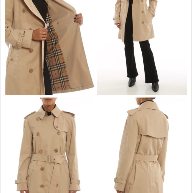 BURBERRY英國柔黃褐色滑鐵盧風衣UK8-0