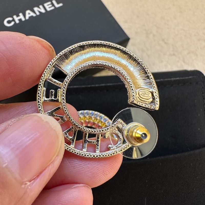 全新Chanel香奈兒23C+鏤空字母彩虹水耳釘-3