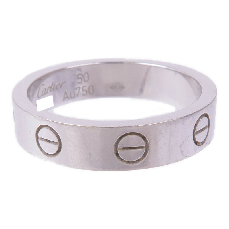 CARTIER 18K白金Love Ring 1 Diamond鑽石戒指Cartier#50/US#5-2