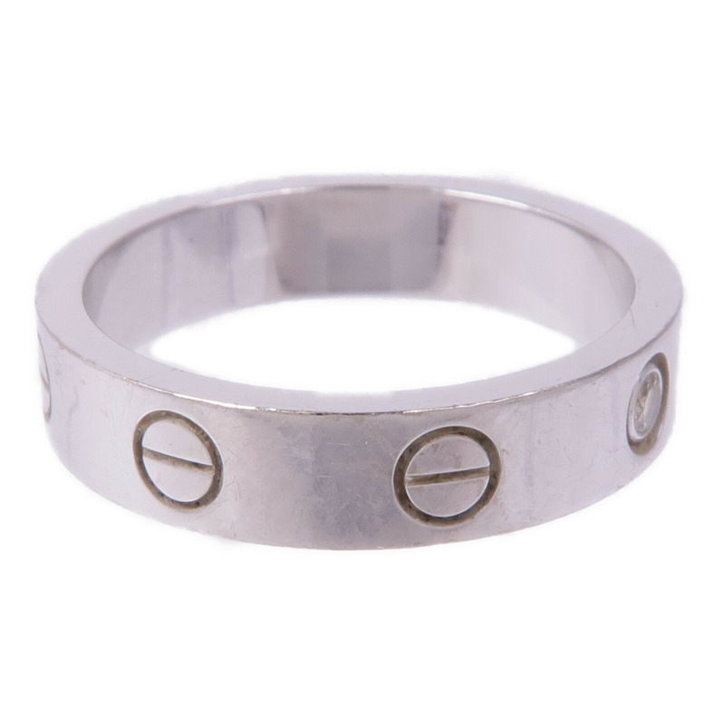 CARTIER 18K白金Love Ring 1 Diamond鑽石戒指Cartier#50/US#5-3