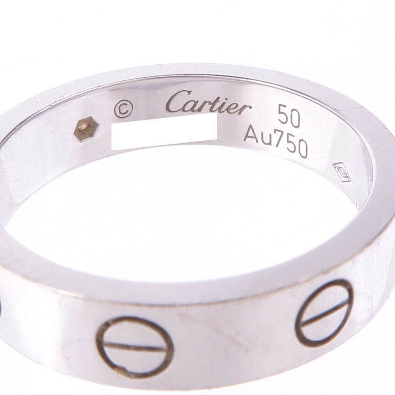 CARTIER 18K白金Love Ring 1 Diamond鑽石戒指Cartier#50/US#5-4