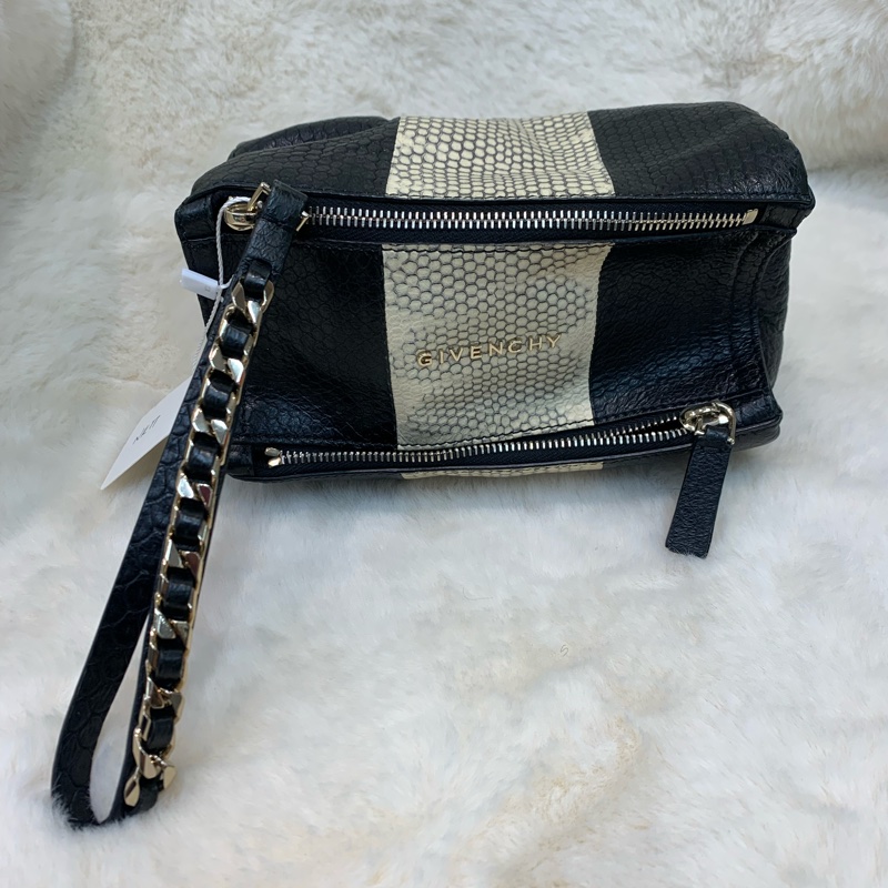 Givenchy 黑白蟒蛇設計 迷你手提包 XB372-8