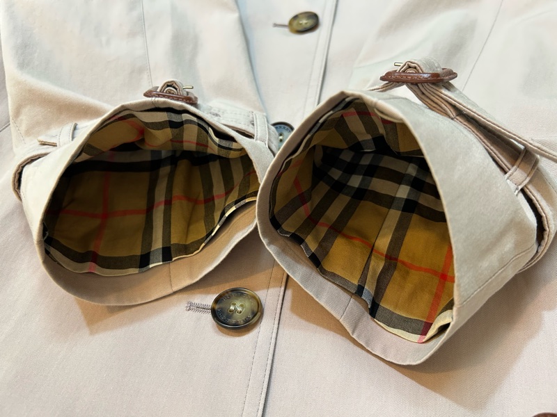 BURBERRY英國芋粉色側開衩長風衣UK10-4