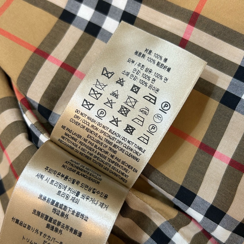 BURBERRY英國芋粉色側開衩長風衣UK10-15