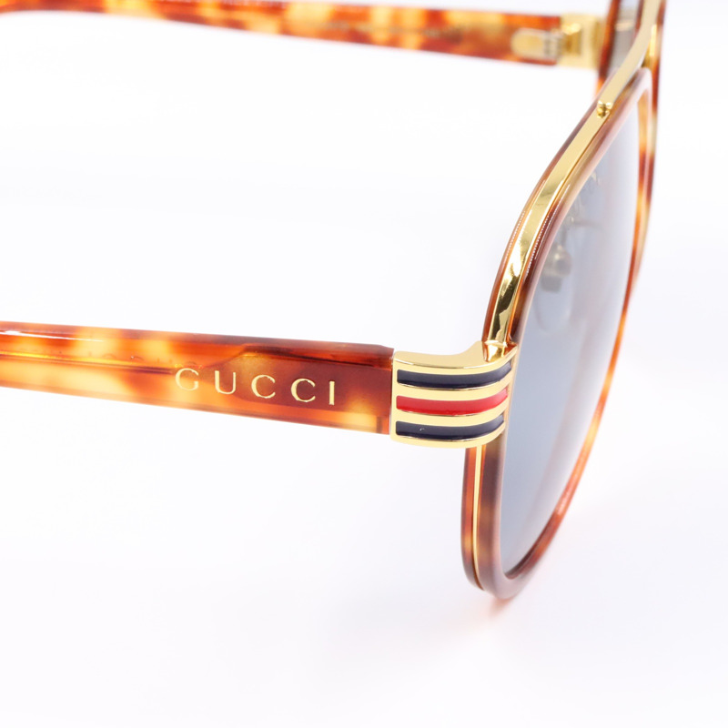 GUCCI 太陽眼鏡 太陽眼鏡 GG0447S-005/SMT/SUN 塑膠鎳棕色玳瑁圖案全新男女通用-5