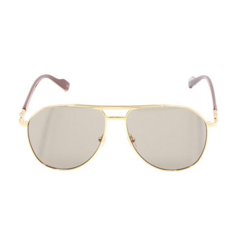 GUCCI 太陽眼鏡 太陽眼鏡 GG1220S-002/INT/SUN 塑膠鎳金棕色全新男女通用