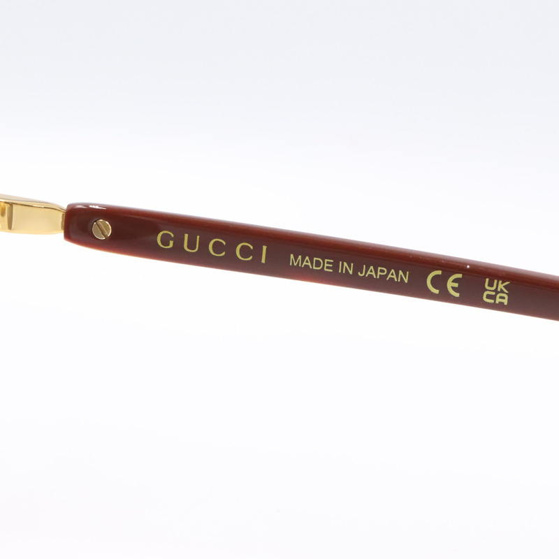 GUCCI 太陽眼鏡 太陽眼鏡 GG1220S-002/INT/SUN 塑膠鎳金棕色全新男女通用-3