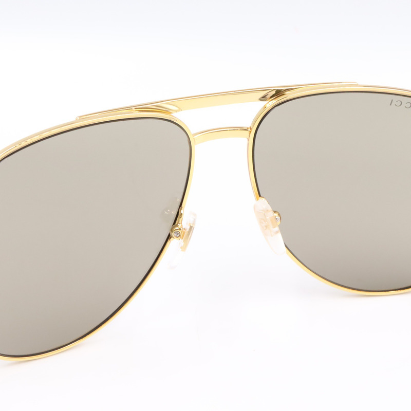 GUCCI 太陽眼鏡 太陽眼鏡 GG1220S-002/INT/SUN 塑膠鎳金棕色全新男女通用-7