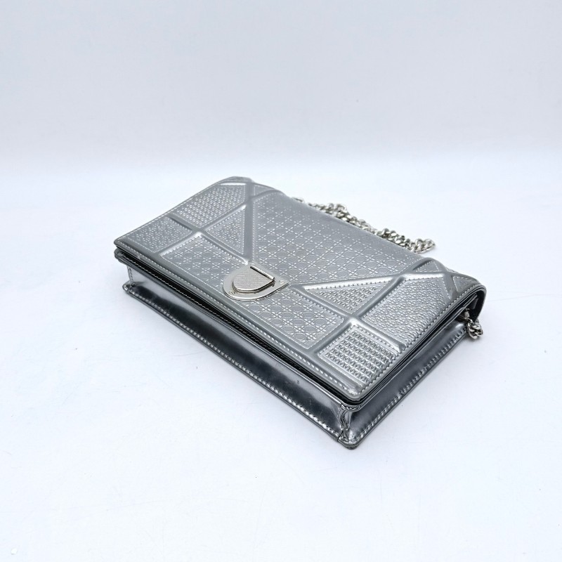 Dior 銀色盾牌包woc 鏈條包 肩背包斜背包 底長19cm-5