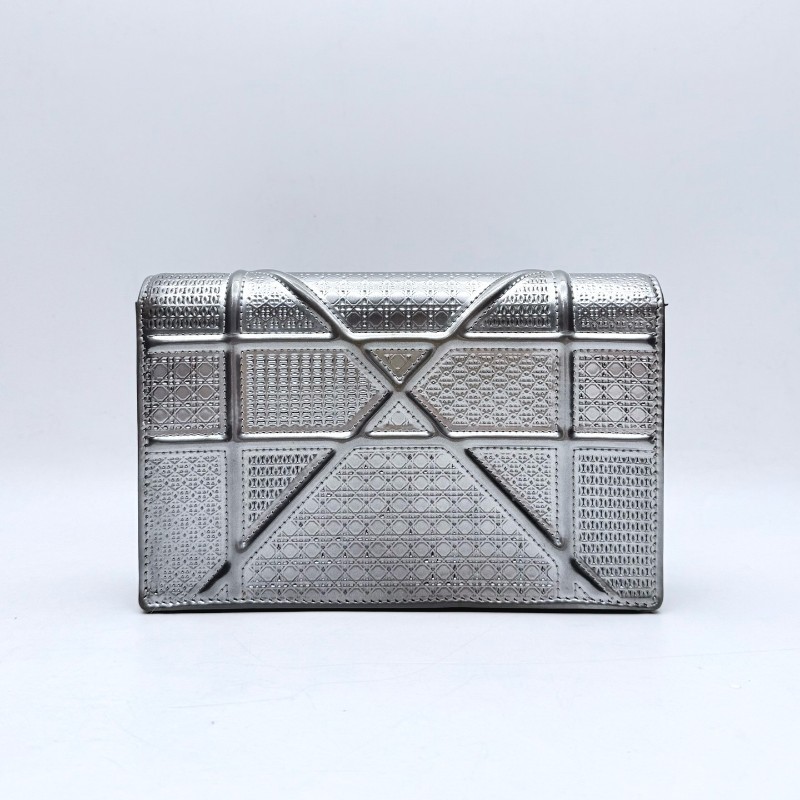 Dior 銀色盾牌包woc 鏈條包 肩背包斜背包 底長19cm-7