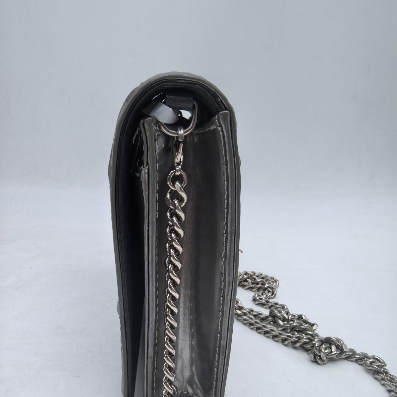 Dior 銀色盾牌包woc 鏈條包 肩背包斜背包 底長19cm-14