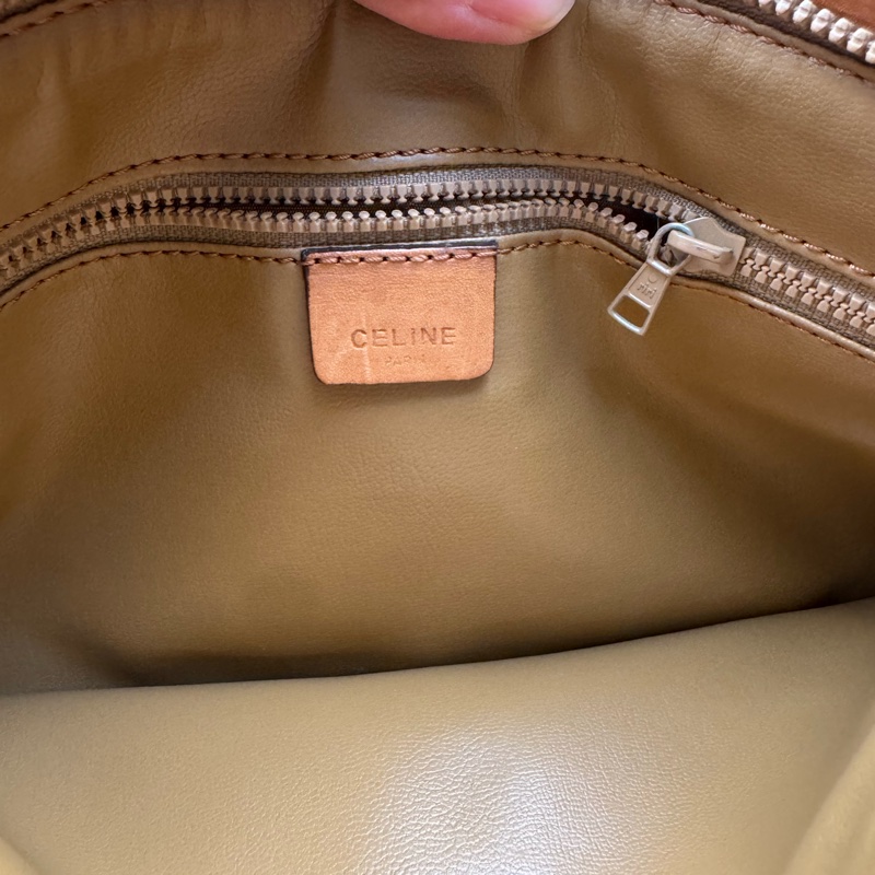 中古Celine Macadam老花腋下包 單肩包 手提包 棕色真皮-20