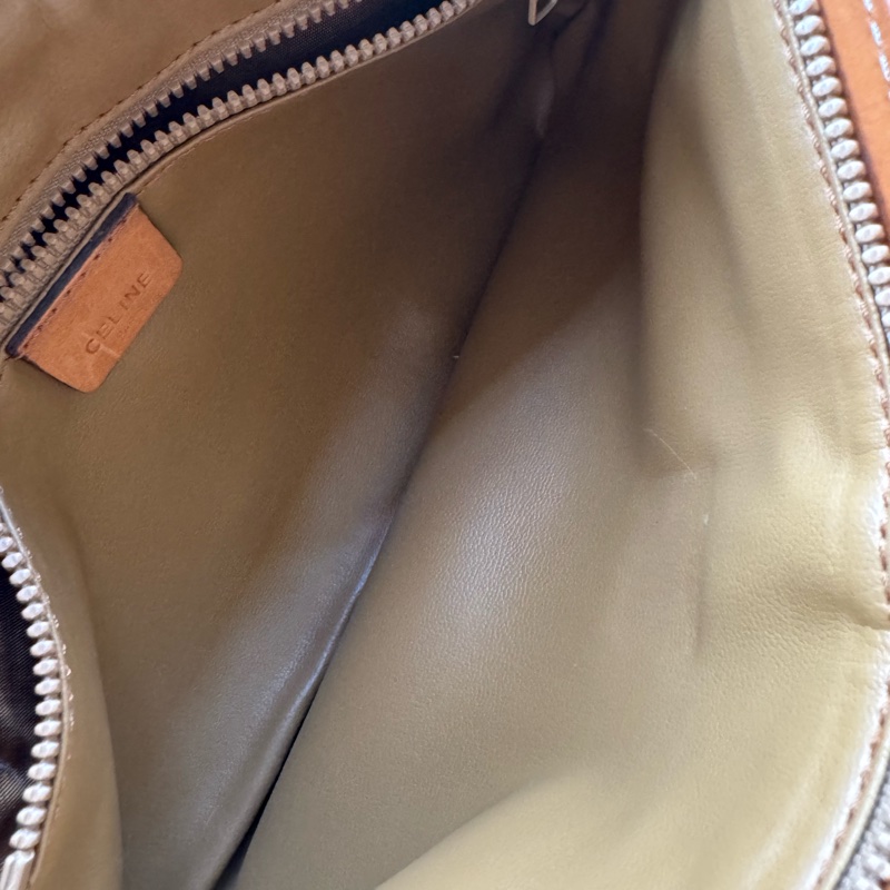 中古Celine Macadam老花腋下包 單肩包 手提包 棕色真皮-24