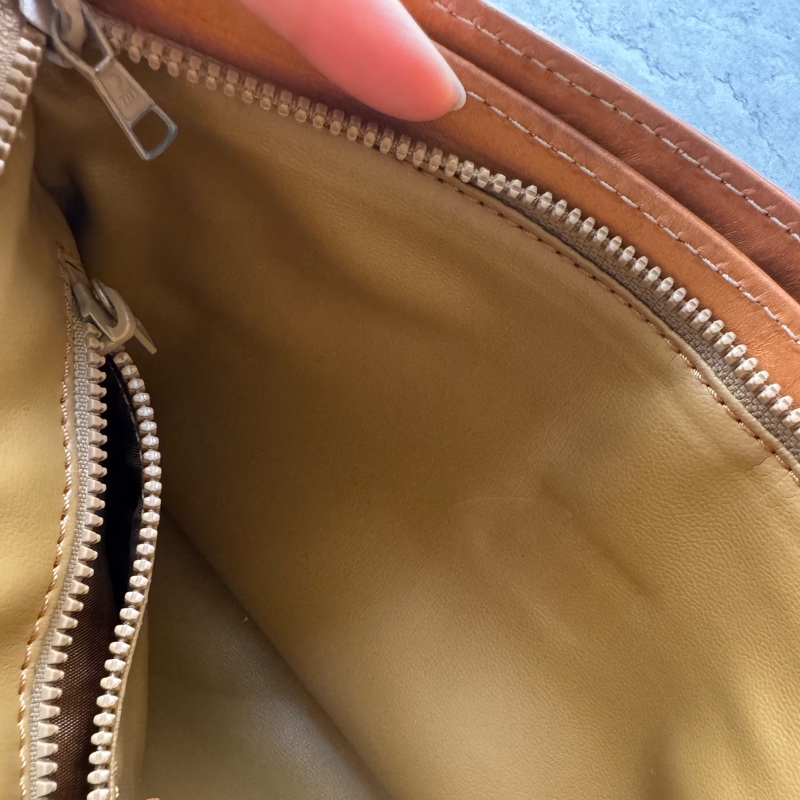 中古Celine Macadam老花腋下包 單肩包 手提包 棕色真皮-25