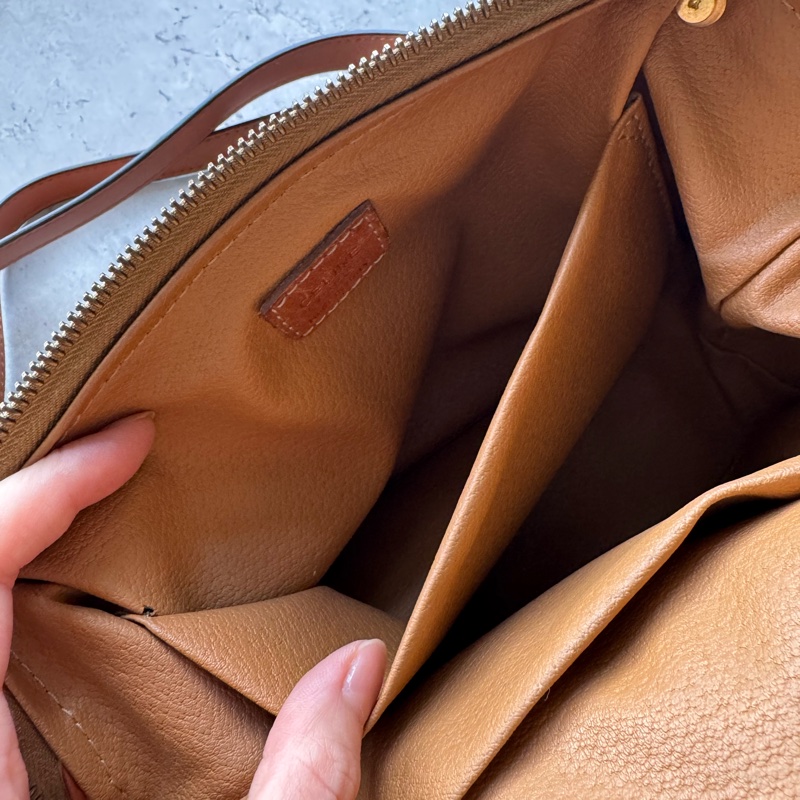 Celine Macadam 老花雲朵包 腋下包 真皮棕色 防水-20