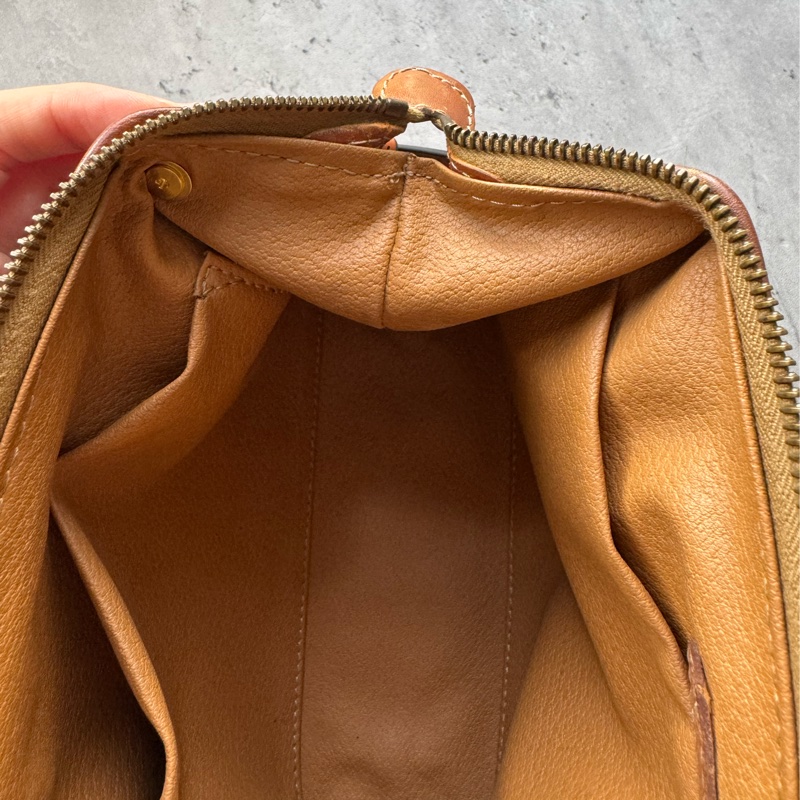 Celine Macadam 老花雲朵包 腋下包 真皮棕色 防水-25