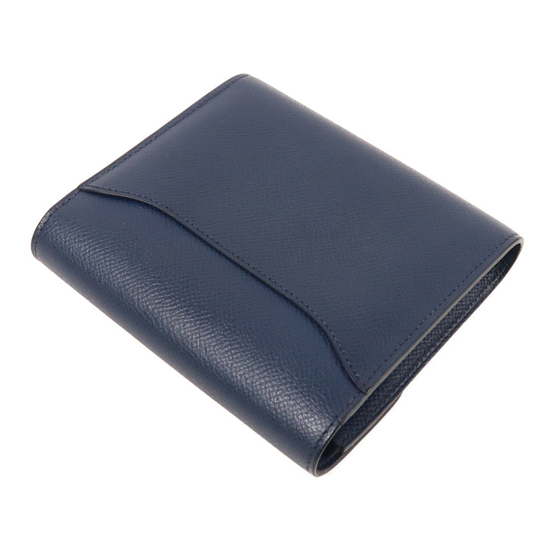 HERMES Epsom皮革Constance Compact Wallet金扣錢包Bleu Saphir-3