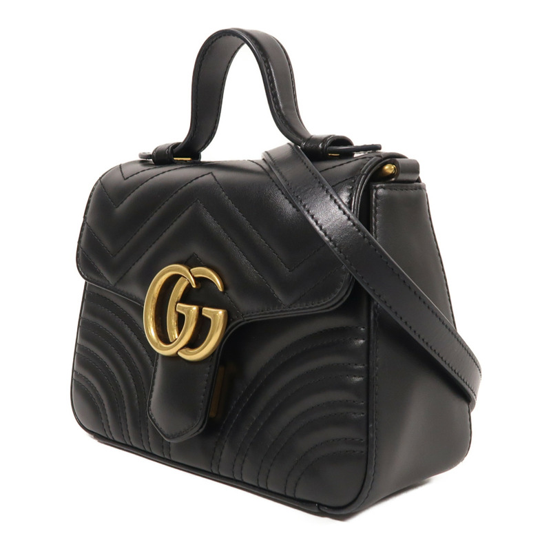 GUCCI 牛皮皮革GG Marmont金扣手挽肩背兩用袋-2