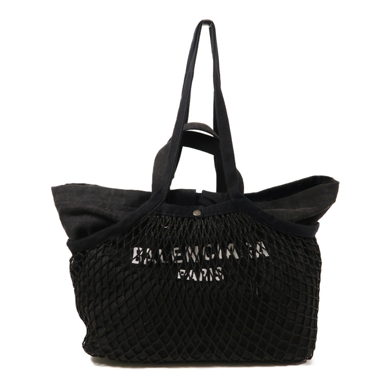 BALENCIAGA 帆布Tote Bag銀扣手挽肩背兩用袋-0
