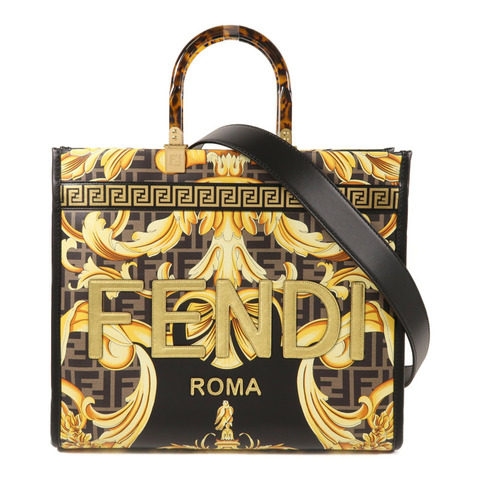 FENDI 皮革Sunshine Tote Bag金扣手挽肩背兩用袋