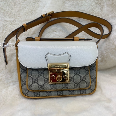 Gucci Padlock small shoulder bag 白色拼老花 XB625
