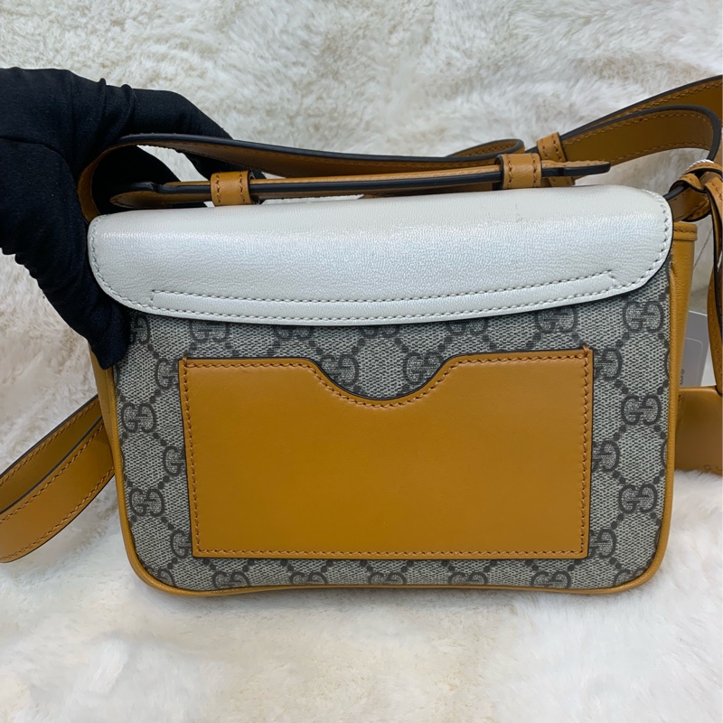 Gucci Padlock small shoulder bag 白色拼老花 XB625-1