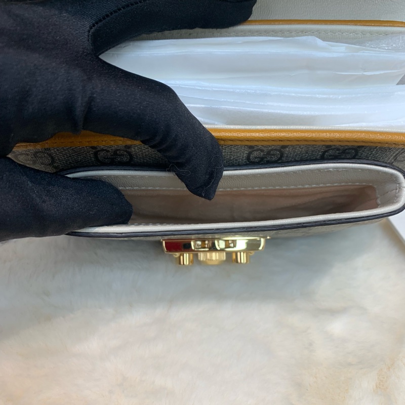 Gucci Padlock small shoulder bag 白色拼老花 XB625-7