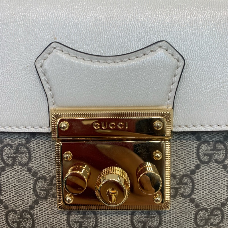 Gucci Padlock small shoulder bag 白色拼老花 XB625-19