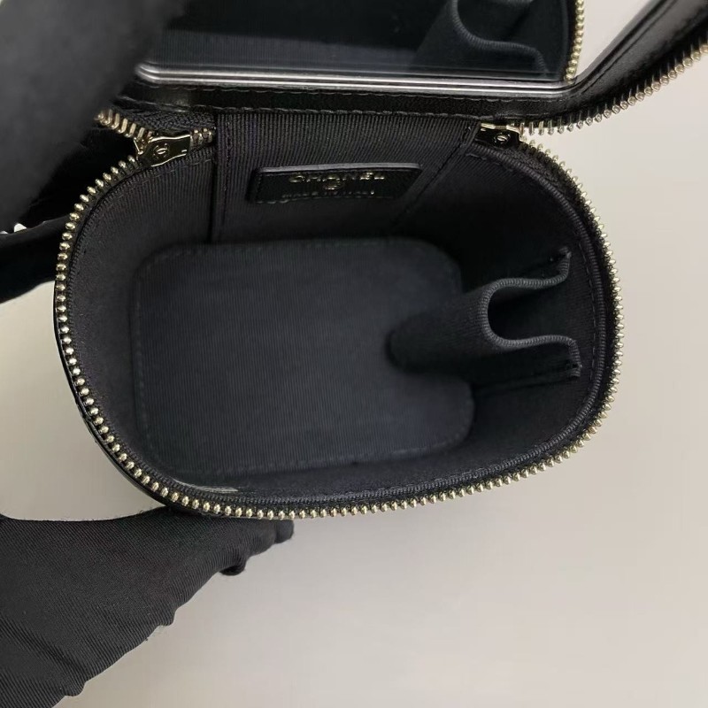 配件全套💓Chanel香奈兒 黑金全皮菱格迷你珍珠鏈條盒子包 31開 肩背包斜背包-8