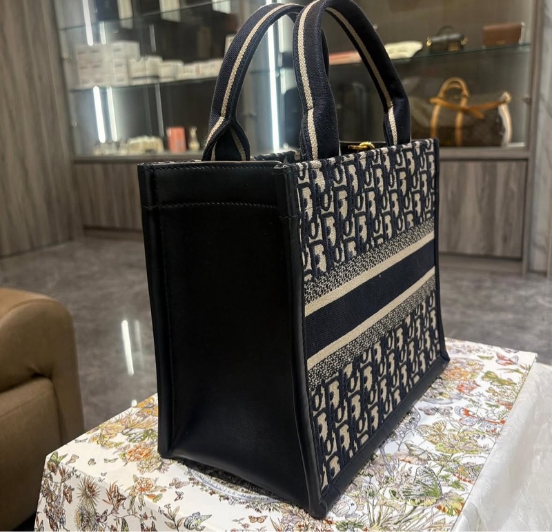 SHIHNA名牌精品*Dior Book Tote 藍色老花 刺繡小型托特包-4