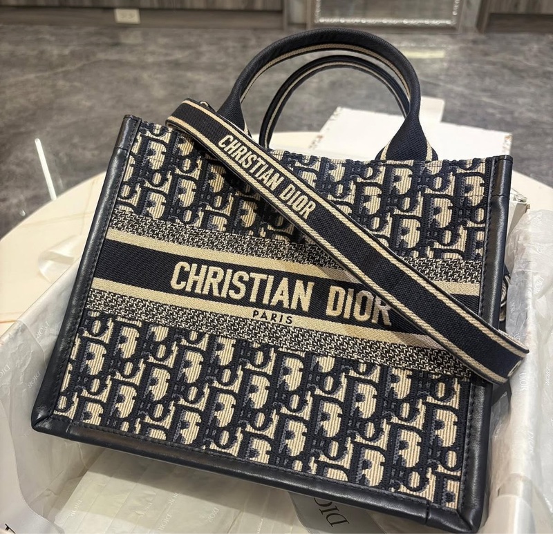 SHIHNA名牌精品*Dior Book Tote 藍色老花 刺繡小型托特包-7