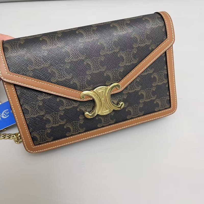 Celine triomphe老花凱旋門信封鏈條包 肩背包斜背包-2