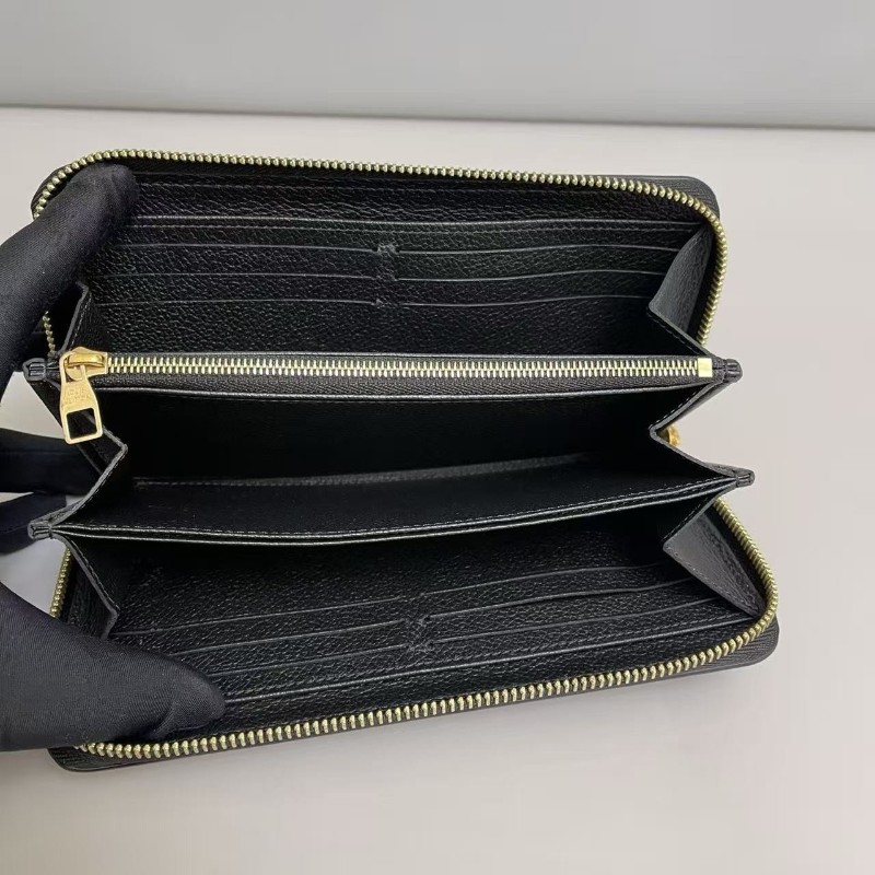 LV路易威登 黑白拼色牛皮壓紋長款錢包 銀包-2