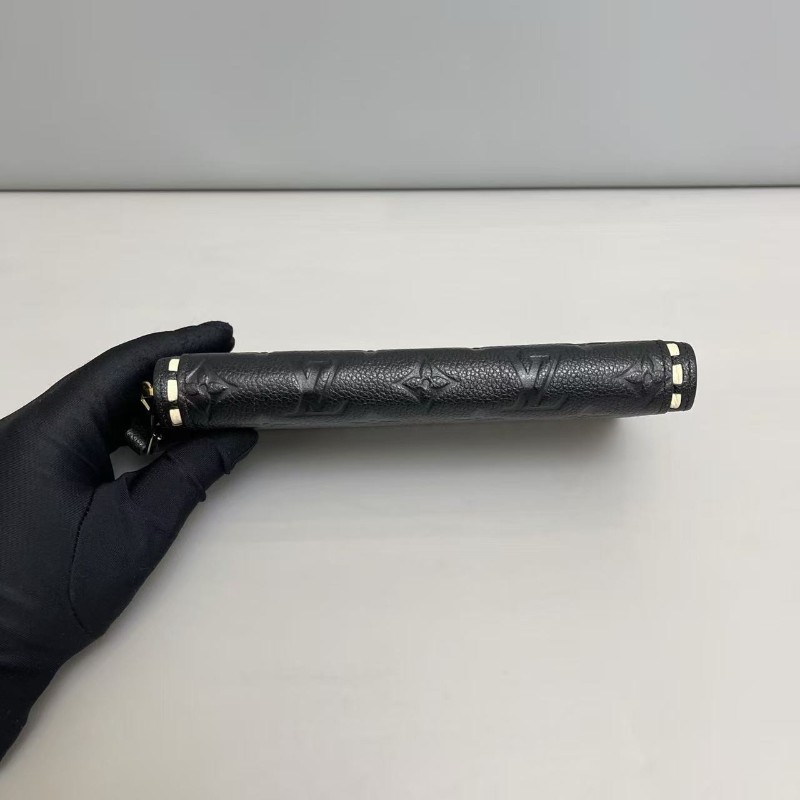 LV路易威登 黑白拼色牛皮壓紋長款錢包 銀包-5