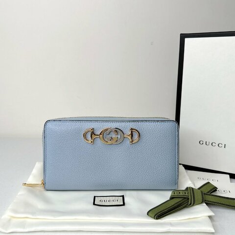 GUCCI Zumi馬銜釦拉鍊長夾