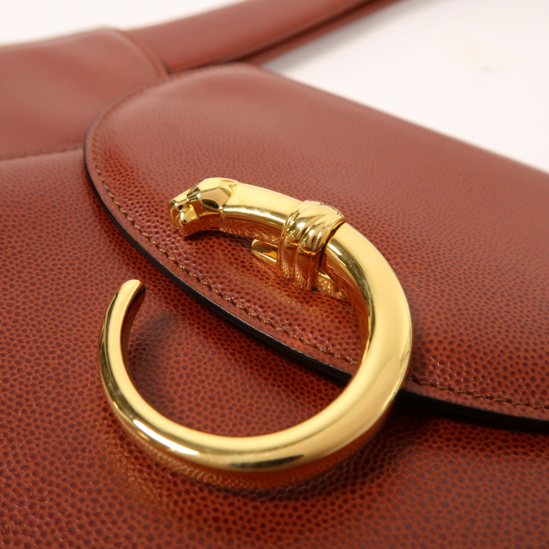 CARTIER 牛皮皮革Panthere Shoulder Bag金扣肩背袋-8