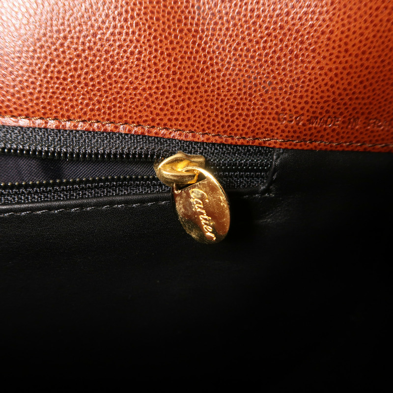 CARTIER 牛皮皮革Panthere Shoulder Bag金扣肩背袋-15