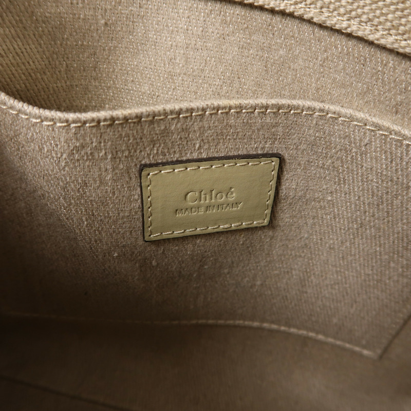 Chloe 帆布Woody Tote Bag Small金扣手挽肩背兩用袋-5