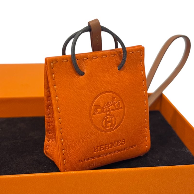 HERMES配件 愛馬仕橘小紙袋吊飾-7