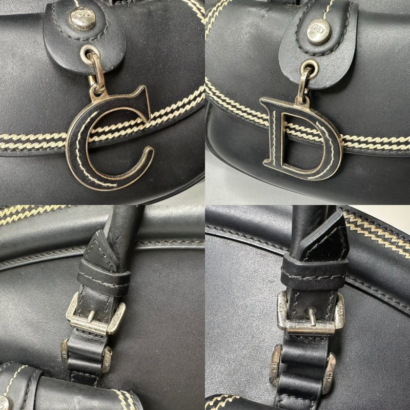 DIOR 黑色皮革偵探包-8