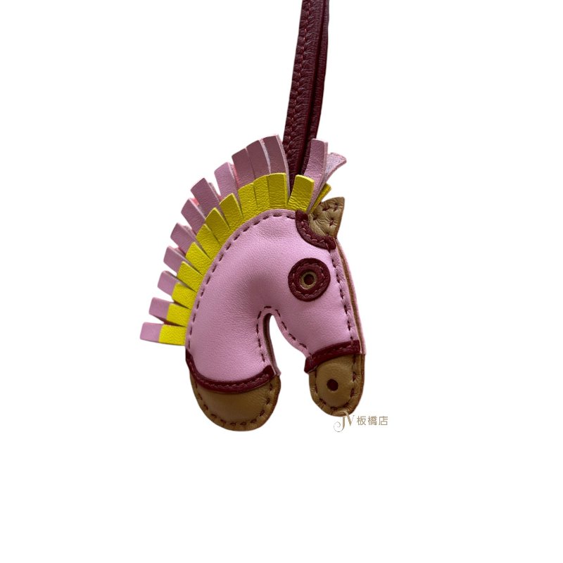 Hermes配件 粉黃棕三拼Geegee Camail Zebra馬頭吊飾-4