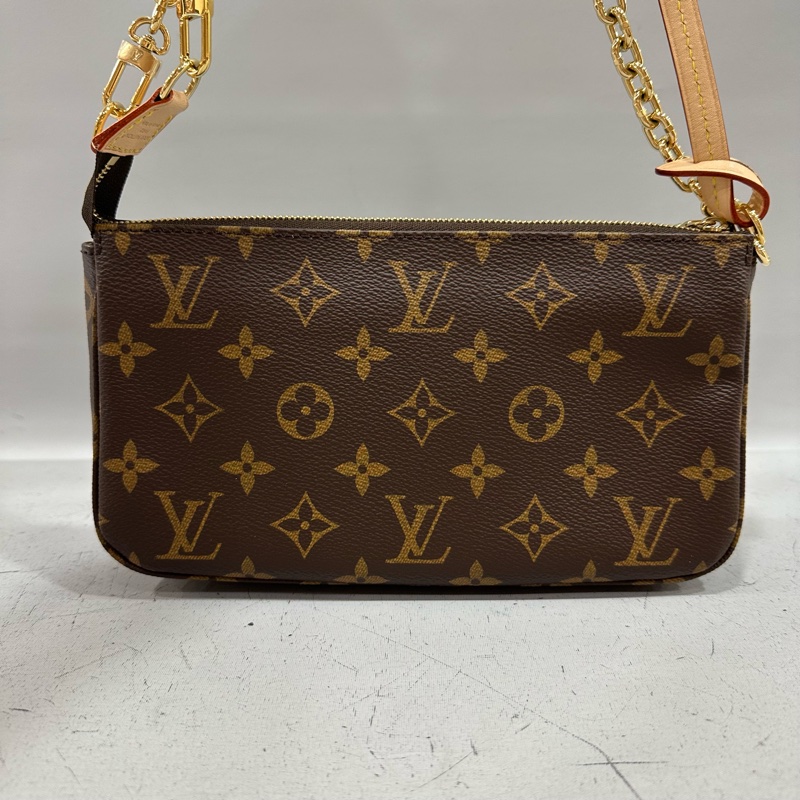 LV M82766 老花金鏈腋下包 麻將包-1