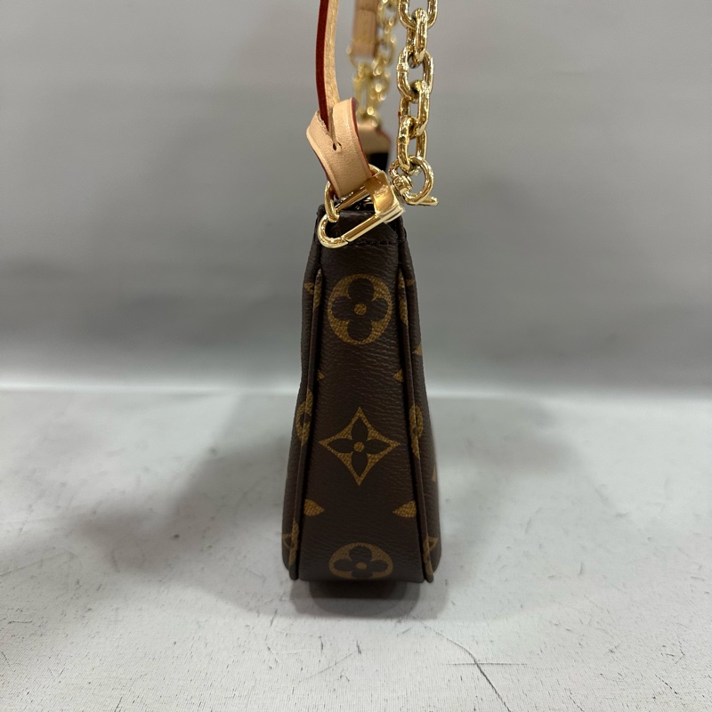 LV M82766 老花金鏈腋下包 麻將包-2