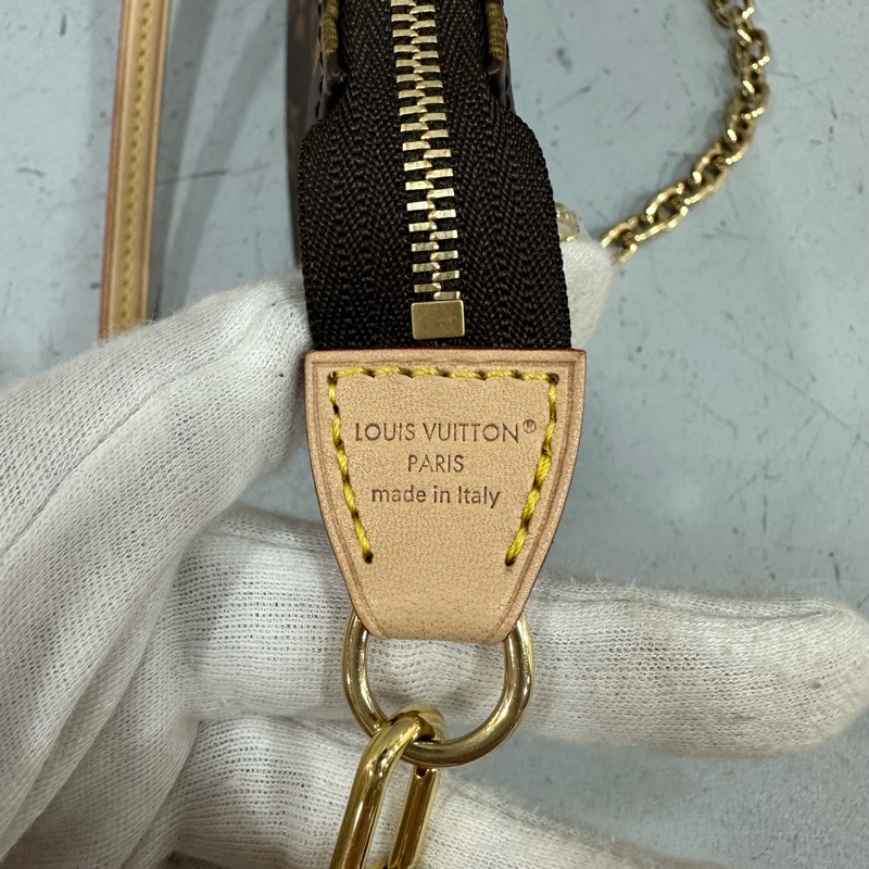 LV M82766 老花金鏈腋下包 麻將包-10