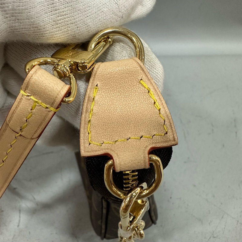 LV M82766 老花金鏈腋下包 麻將包-12