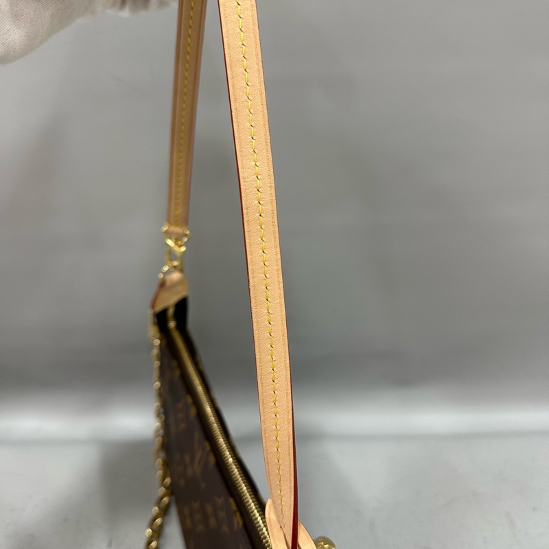 LV M82766 老花金鏈腋下包 麻將包-16