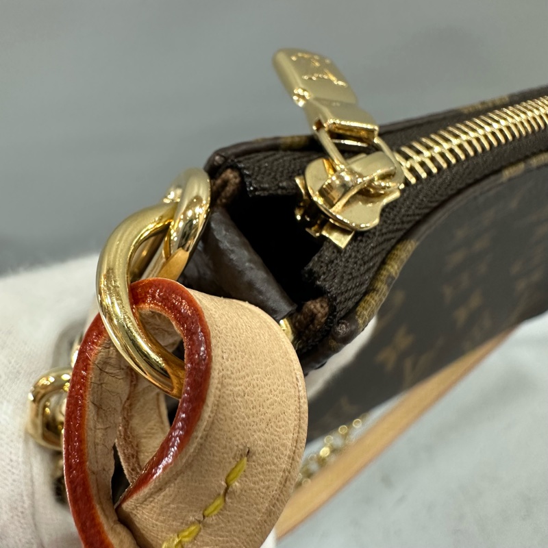 LV M82766 老花金鏈腋下包 麻將包-21